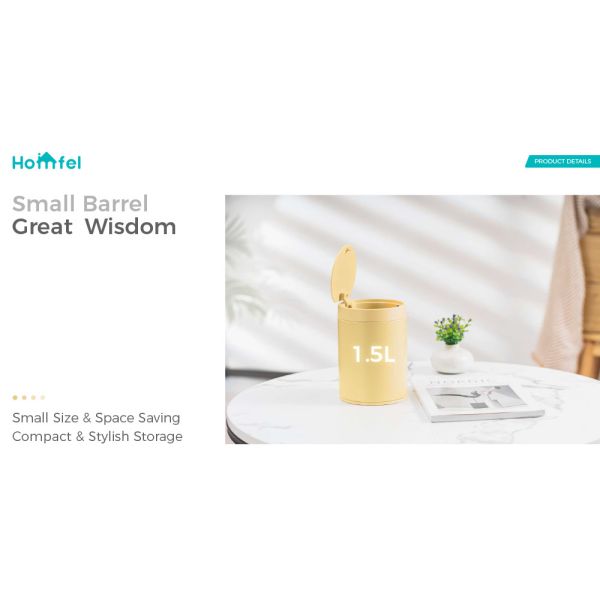 OEM Office Touch Garbage Can Waste Bin 3L Desktop Mini Stainless Steel