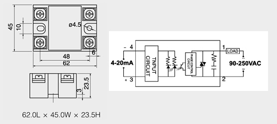 Mechanical SSR Solid State Relays 4-20mA DC LED Work Instructions