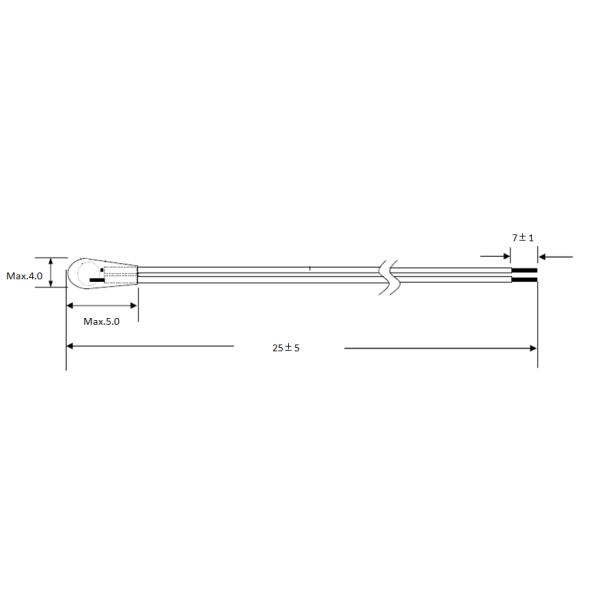 Custom Made Epoxy-encapsulated NTC Thermistor 2.7KOhm 3977K 1% 500mW For Coolant Temperature Sensor 2.1-2.7KOhm At 20C
