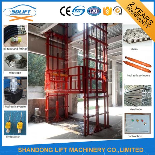2.5 Tons Guide Rail Hydraulic Elevator Lift for Warehouse Cargo Loading CE