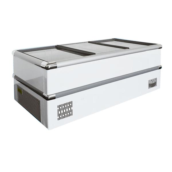 R134a Static Cooling Island Chest Freezer Manual Defrosting