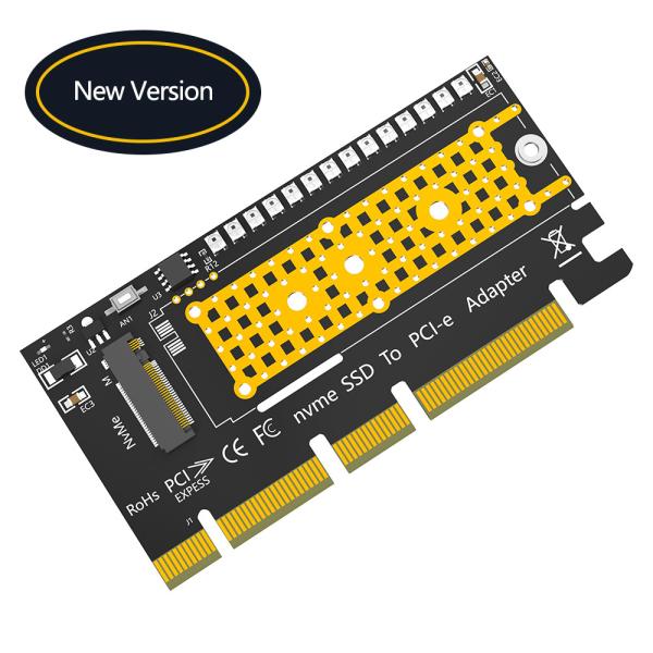 M.2 nvme SSD to PCI-E 4X/8X/16X adapter with 3528 Colorful flash LED