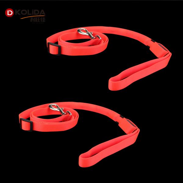 LED Lighted Nylon Fabric Safety Pet Dog Leash With Bright Shining Light