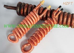 ISO Copper Nickel Fin Coil Heat Exchanger In Refrigeration Condenser / Refrigeration Evaporator
