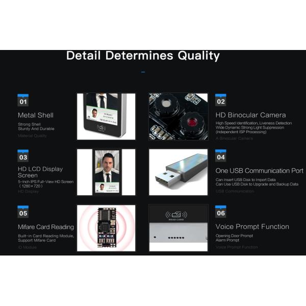 5 inch Dynamic Face Recognition Time Attendance Access Controller Linux 2024 new