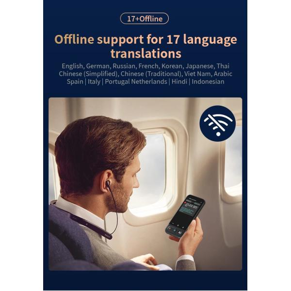 AI Intelligent Voice Real Time Z16 Translator Machine 139+ Multi Online Languages 4 Inch Big Screen Portable Offline Tradutor