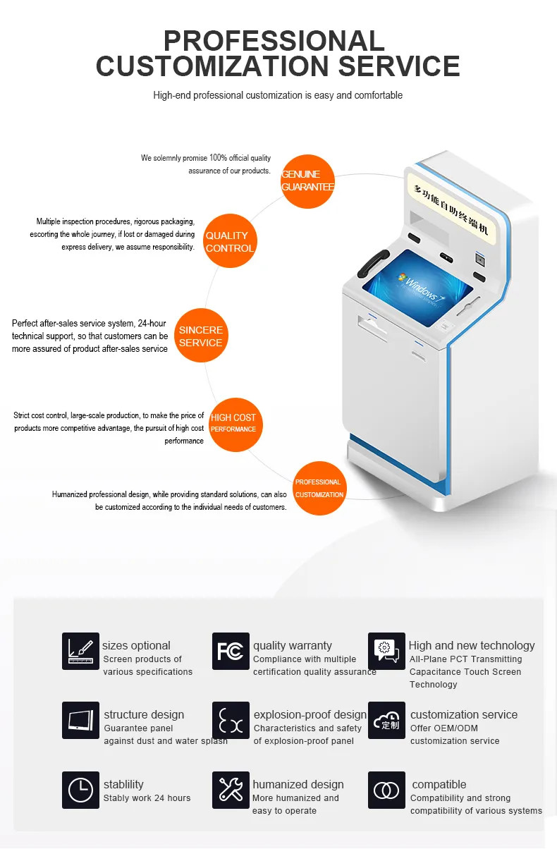 Ultra Slim Self Service Check In Pos Holder Kiosk Multifunction Self Service Kiosk
