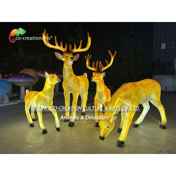Weatherproof Fiberglass Animatronic Deer Realistic Color Customizable