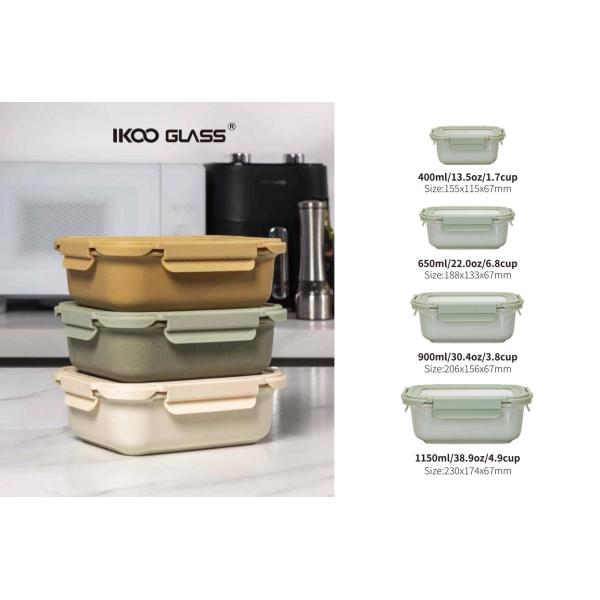 Stackable Ceramic Lunch Containers Ceramic Food Storage Container With Glass Lid
