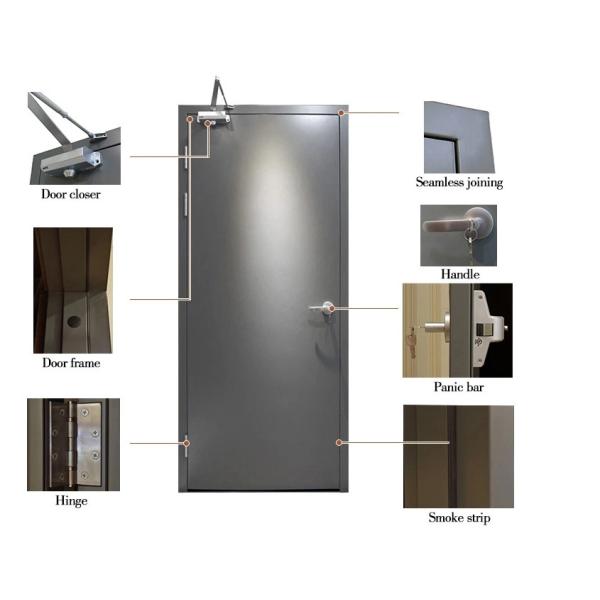 1.5h rating Security Fireproof Steel Door 2100mm Height Galvanized 120mm thick