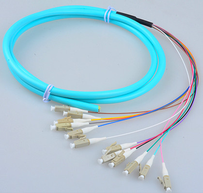 12 Core Bundle Pigtail Fiber Optic Patch Cord 1 Meter Customized Length FTTH Fiber Optic Jumper