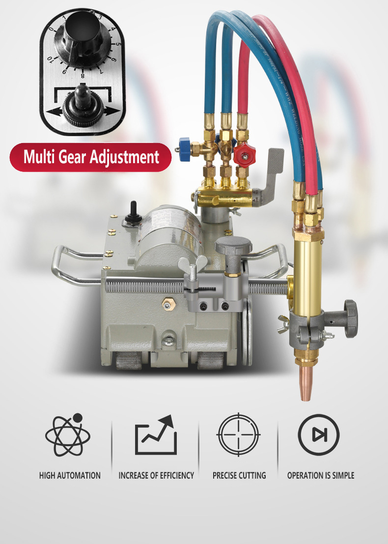 Magnetic Pipe Semi-Automatic Flame Gas Cutting Machine with 350*310*180mm Groove Size