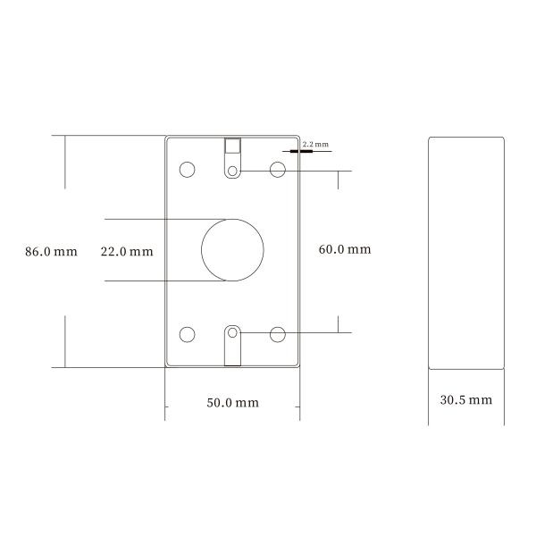 European size fireproof PC material back box for Access Control push button