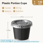 Portion Cups With Lids, Mini Containers For Portion Controll, Jello Shots, Meal