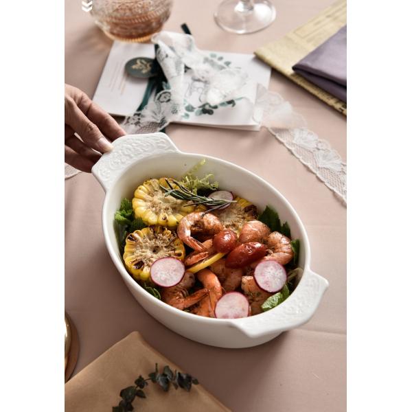 Oval Solid Cream White Porcelain Plates Oven Safe For Farmhouse Restaurants