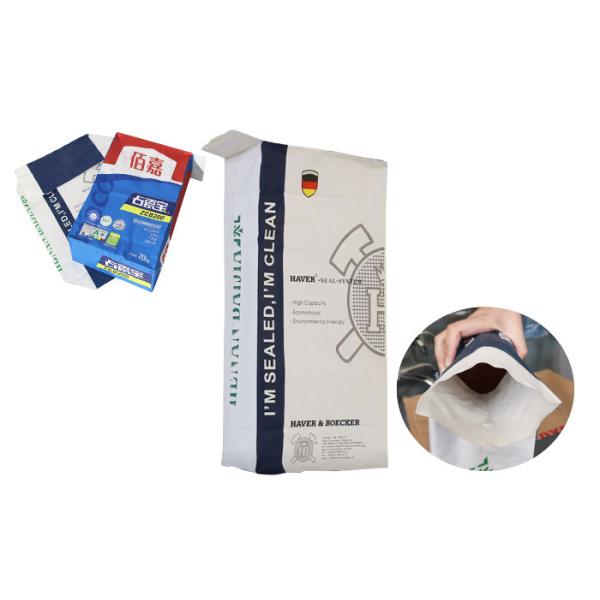 Waterproof 20kg 50kg Kraft Paper Valve Bag Packaging For Cement