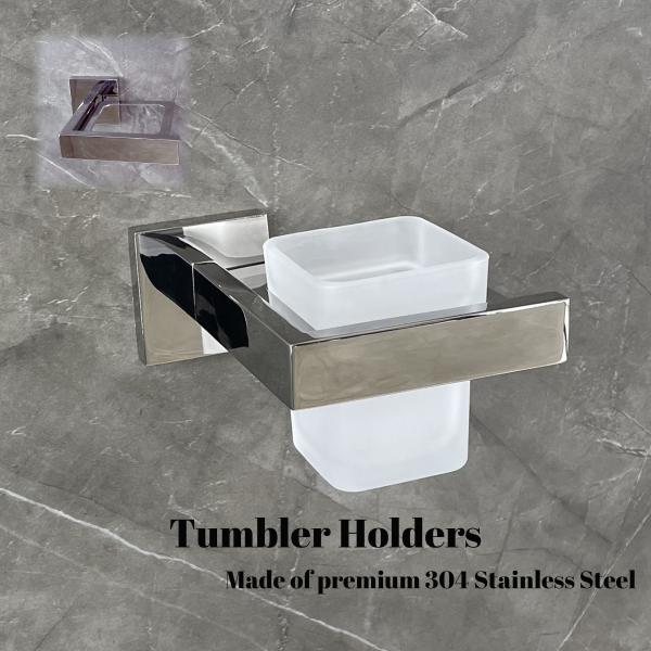 Square Soap Dish Toothbrush Holder Sus304 Wall Mounted Bathroom Tumbler Holder