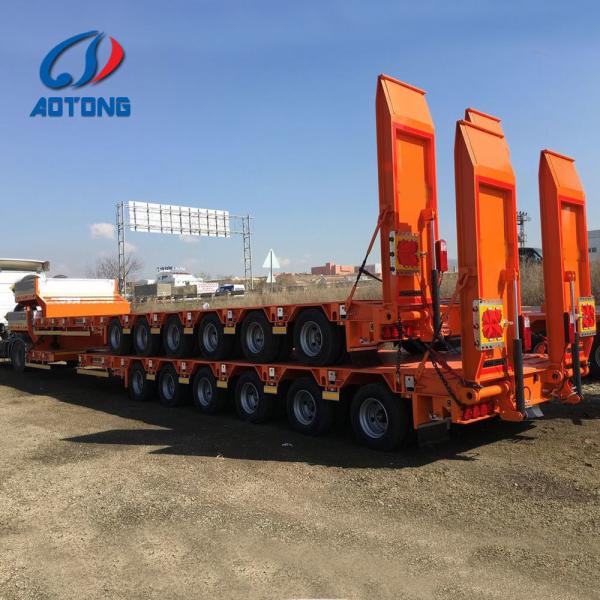 100ton Detachable Gooseneck Dropdeck Semi-Trailer for 5 Axle Steering Low Bed Trailer
