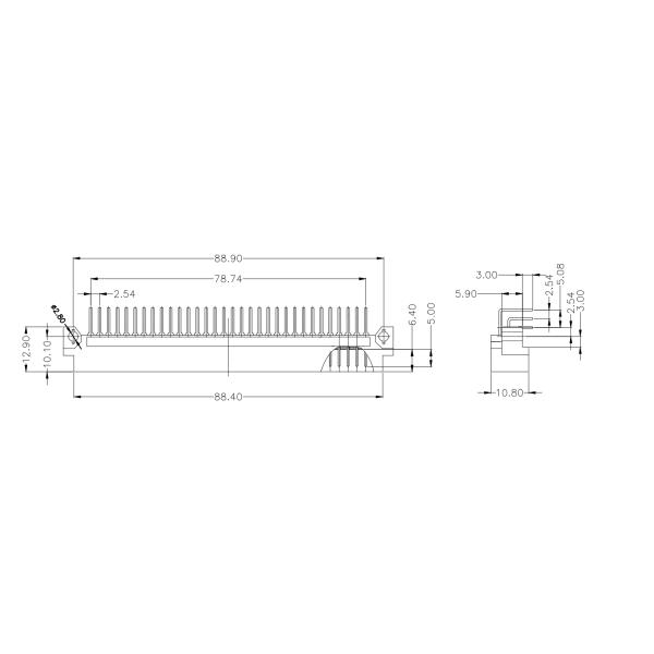 9001-11961C00A 2.54mm Pitch PCB Socket Connector 1000VAC/min