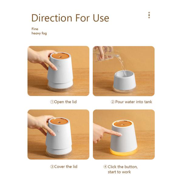 Desk Whisper Quiet Air Purifier Humidifier Small Lightweight Night Light Humidifier