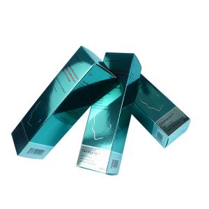 China Two Tuck End Custom Printed Paper Boxes Metallic Bright Blue wholesale
