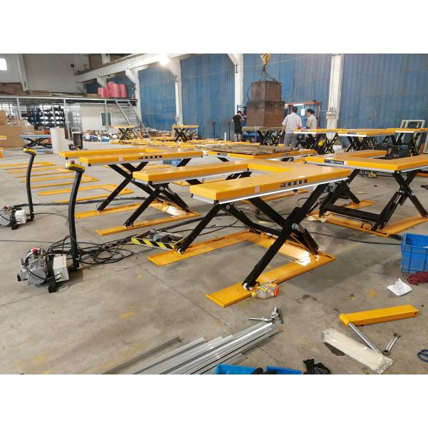 U Shaped Low Profile Scissor Lift Table Cart 1t Pallet Hydraulic Stationary 1450x1140mm