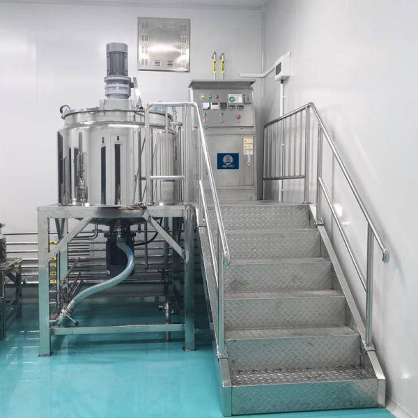 Cosmetic Industry Liquid Homogenizer Mixer With Three Layer Stainless Steel Pot Body