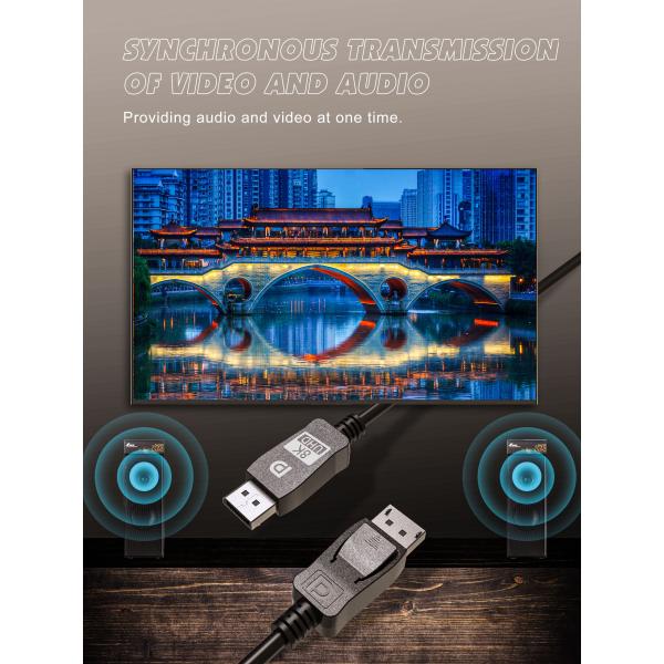 ABS Housing Dp 1.2 Cable , OCC 32.4Gbps 8k Displayport Cable