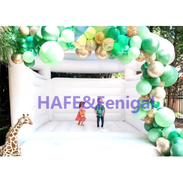 Custom White Inflatable Wedding Bounce Castle House Waterproof