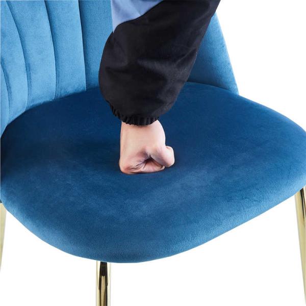 Sturdy Structure Blue Velvet Upholstery Dining Chair Sets 24.80lbs Weight