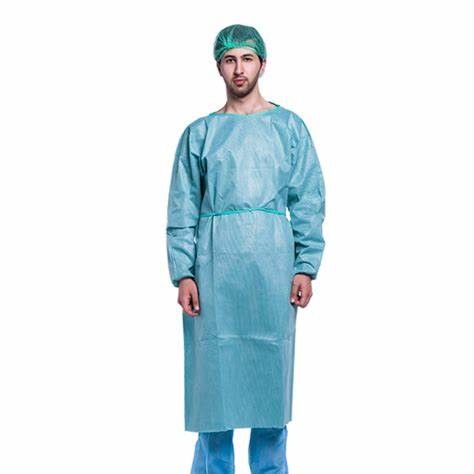 China Waterproof PE Coated PP Isolation Gown Disposable With Elastic Cuff wholesale
