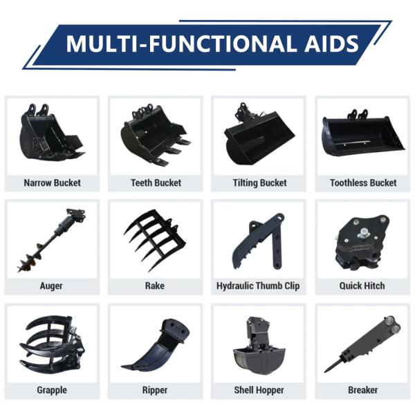 TE-10 Mini Excavator Classic color scheme, brand-new mechanical structure, compact and flexible, fully functional, adaptable to various working