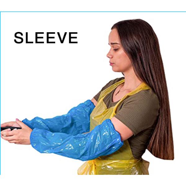 Water Repellent CPE Aprons , Disposable Plastic Aprons With Sleeves