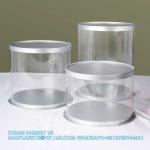 Tall Clear Cake Boxes With Ribbon - Gold Round Clear Cake Box For Birthday Cake