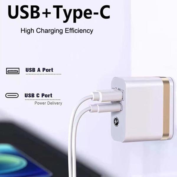 5V 2.4A Iphone 18W Charger QC 3.0 PD 3.0 USB Type C US Plug