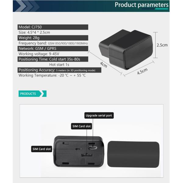 Waterproof OBD GPS Tracking Device Vehicle Motorcycle Car Locator Tracker Device