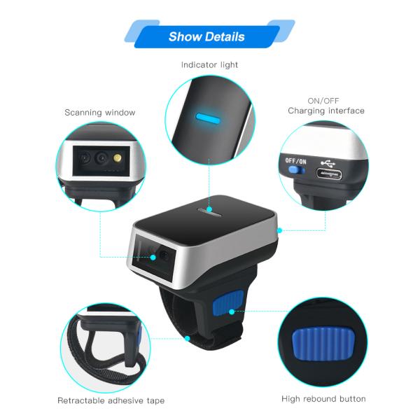 Read All Mainstream 1D 2D Barcodes Scanner with 3mil Resolution 100 000 Data Storage Capacity