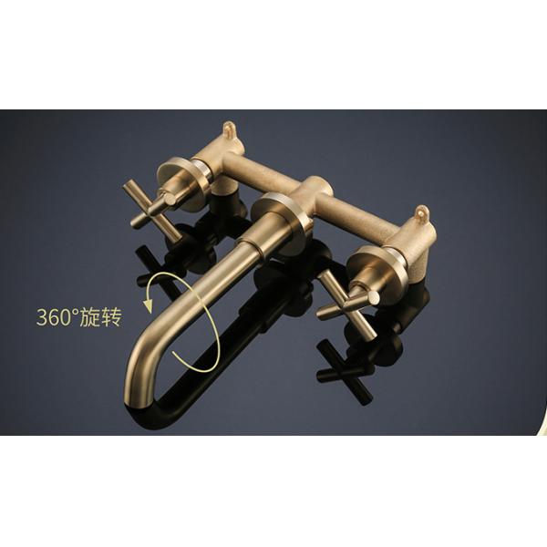 Gold 360 Rotate Wall Mounted 304 SUS Concealed Bath Shower Mixer