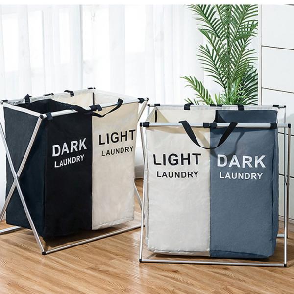 Three Bin Sortable Collapsible Laundry Hamper With Oxford Cloth Durable Eco Friendly
