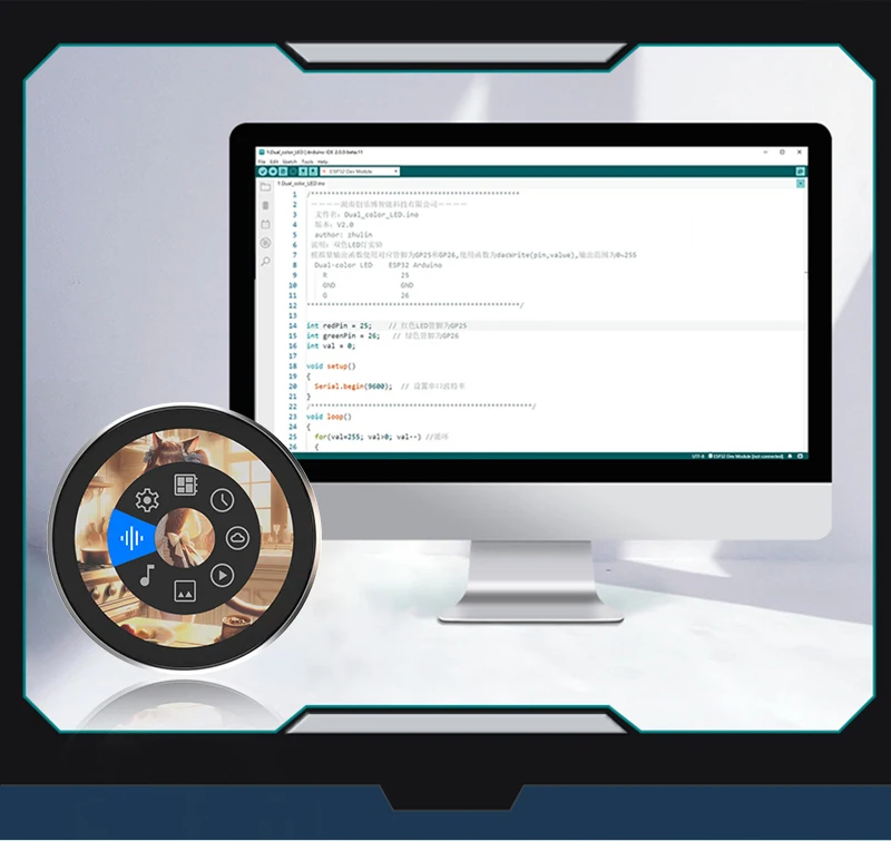 1.8 Inch Super Thin HMI Display Module with ST77916 Driver Wide Viewing Angle