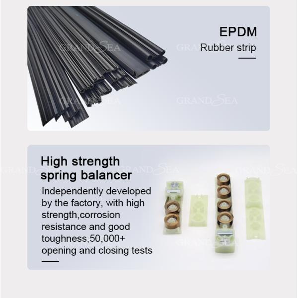 Hurricane Impact Aluminium Single Hung Windows for House Tempered Glass Double Glazed Double Hung Windows