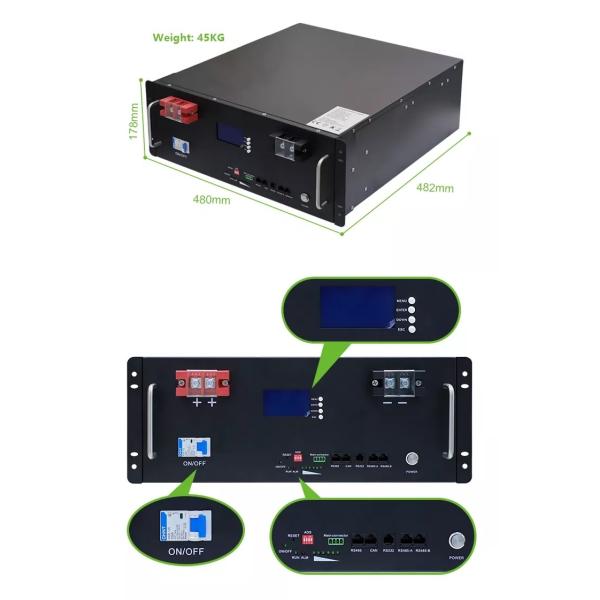 LiFePO4 51.2V 100Ah Lithium Ion Battery Module Solar Systems Battery Pack BM51100-100A