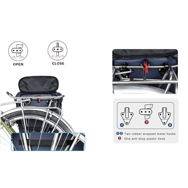 500D PVC Tarpaulin Bike Seat Tail Trunk 20L Waterproof Bicycle Rear Rack Bag