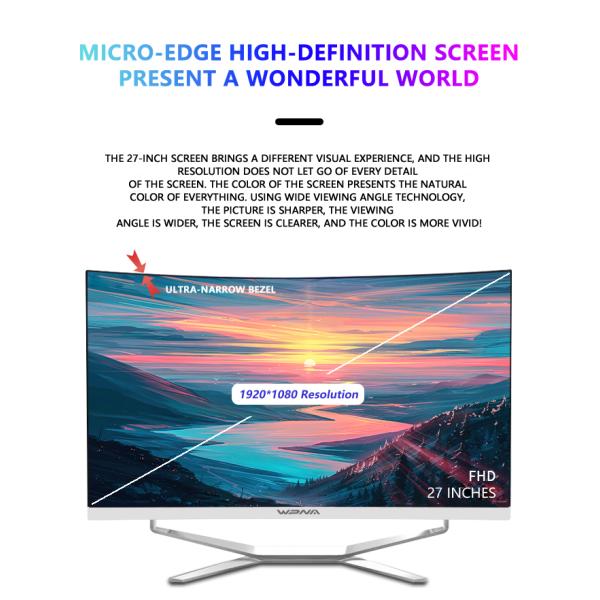 32 Inch All-in-one Gaming PC With Curved Screen And No CD ROM Optical Drive Black