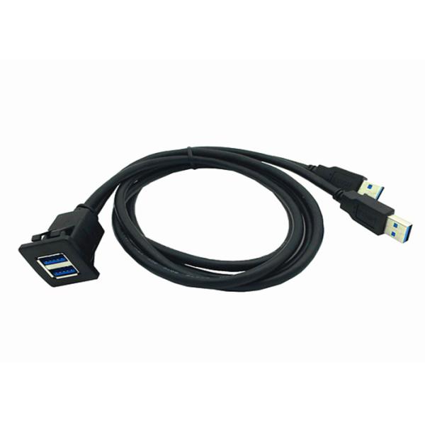Dual Mount panel Computer Data Cable USB 3.0 Female Water Resistant Panel For Vehicles