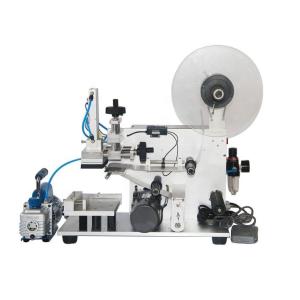 China Flat Surface Packaging Labeling Machine Semi Automatic For Bottle Lids wholesale
