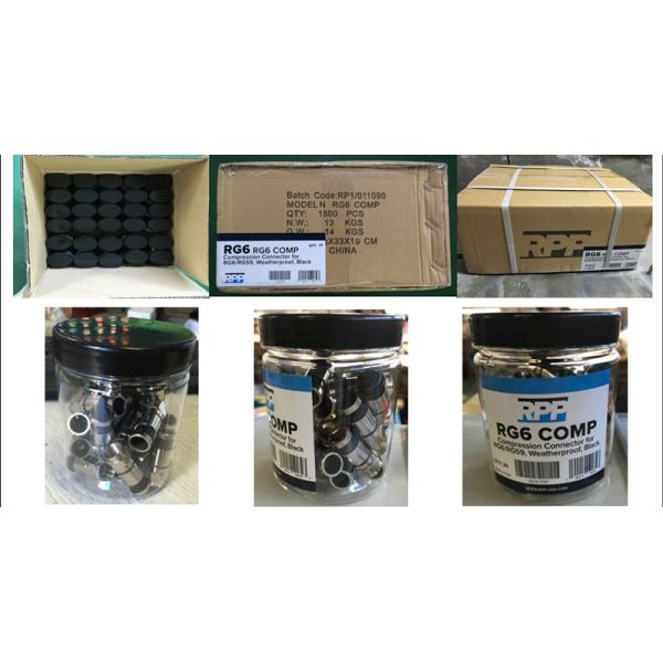 F Compression Connector F Male conenctor For RG6 Coax Cable Satellite TV connector