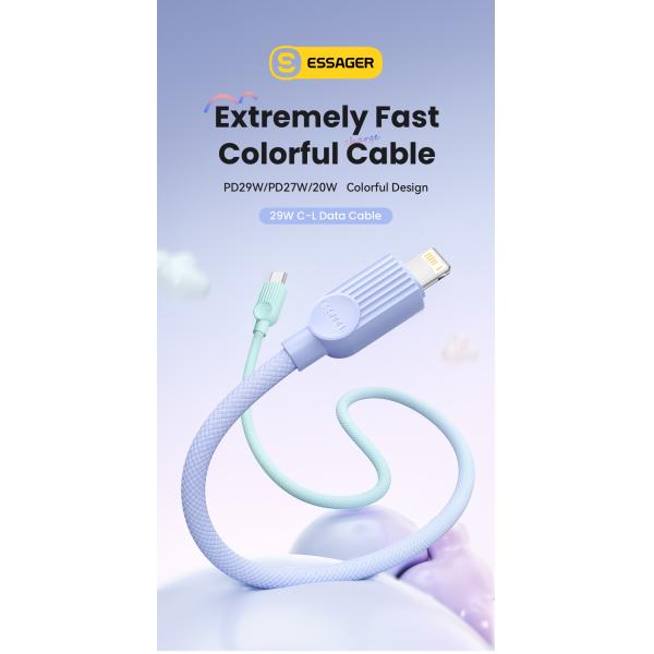 ESSAGER ES-X73 Iphone Charger Cable USB C To Lightning For 13 14 11 12 Pro Max