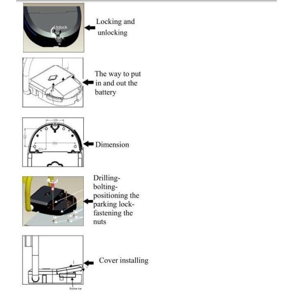 Smart Self repositioning 180 degree parking reservation lock anti collision with Motion sensor