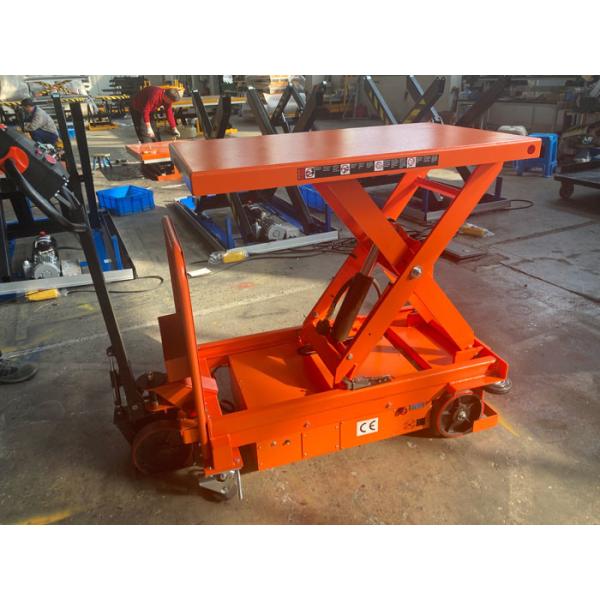 Self Propelled Mobile Lift Table 1100lbs Full Eletric Lifting With 24 DC Batteries
